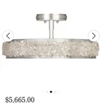 Fine Art Light Fixture Arctic Halo 23 Inch Round Semi Flush Silver Finis. Fixed Price $3325.00.