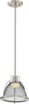 Nuvo 8"W Tex 1-LIGHT Led Pendant Brushed Nickel / Black Industrial Mesh Shade. Fixed Price $24.44.