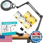 Kmdes 12X & 30X Magnifying Glass With Light, Ultra Long Section Swing Arm Led. Fixed Price $60.58.