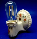 Rewired Porcelier Wall Sconce Light Fixture Floral Vitrified Porcelain. Fixed Price $39.00.