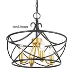 Zevni A04627 Batam 16" Wide Black Gold 4-LIGHT Chandelier. Fixed Price $72.91.