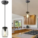 Glass Mason Jar Fixtures, 1-LIGHT Kitchen Island Lighting, Farmhouse Pe.... Fixed Price $40.22.