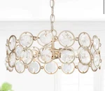 Modern Gold 18" K9 Crystal Chandelier Round Drum Pendant Light Ceiling Fixture. Fixed Price $114.99.