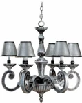 Volume Lighting V1136-89 6-LIGHT Chandelier, Antique Silver/hammered Iron. Fixed Price $140.00.