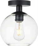 Baxter 1 Light Black Flush Mount Ceiling With Clear Glass. Fixed Price $110.00.
