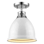 Golden Lighting 3602-FM-CH Duncan 1 9"W Semi-flush Ceiling White. Fixed Price $29.00.