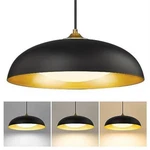 Kudos 15 Inch Large Led Pendant Light, Black And Gold Fixture. Fixed Price $67.25.