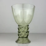 Alan Goldfarb Forest Green Art Glass Beaker Goblet Signed 1999 Medieval Venetian. Fixed Price $329.00.