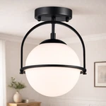 Mid Century Modern Globe Ceiling Light Semi Flush Mount Fixture. Fixed Price $53.99.
