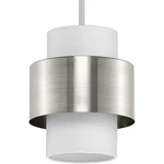Progress Lighting Silva Collection Onelight Brushed Nickel White Linen Shade. Fixed Price $180.00.