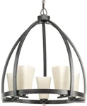 Progress Lighting Ridge 22" 5-LIGHT Espresso Barn Tinted Glass Shaded Chandelier. Fixed Price $149.98.
