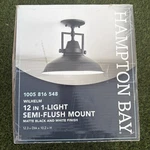 Hampton Bay Wilhelm 12 In. 1-LIGHT Bronze Semi-flush Mount Fixture. Fixed Price $42.99.