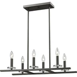 Z-lite 2010-6L-BRZ Verona Light 26 Inch Bronze Linear Chandelier Ceiling. Fixed Price $161.00.