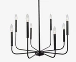 Lnc Modern 8-LIGHT Black Chandelier With Rustic Linear Candlestick Holder A03226. Fixed Price $97.50.