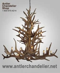 Real Antler Deer Chandelier, 16-20 Lights, Rustic By Acs Elkcascd. Fixed Price $7398.00.