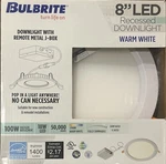 Bulbrite 861681 8" Baffle Led Canless Recessed Light Fixture 2700K - 90 Cri Read. Fixed Price $25.00.
