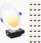 24 Pack 6 Inch Ultra-thin Led Recessed Lighting With Junction Box, 2700K/3000.... Fixed Price $79.99.