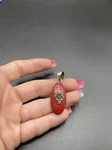 925 Silver Teardrop South Pacific Red Sponge Coral Sterling Pendant, P328. Fixed Price $24.90.