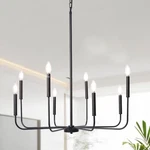 Laluz 8-LIGHT Black Chandelier, 31.5'' Large Farmhouse Dining Room Fixt.... Fixed Price $249.74.