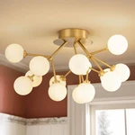 Rrtyo Allegra 15-LIGHT Gold Sputnik Semi-flush Mount Led Globe. Fixed Price $131.99.