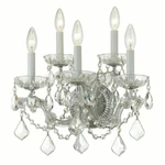 Crystorama Maria Theresa 5 Light Sconce, Polished Chrome And Crystal. Fixed Price $200.00.