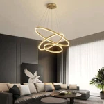 Tozing 31 In. 3-LIGHT Modern Gold Geometric Adjustable Styling Tiered Chandelier. Fixed Price $159.00.