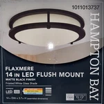 Hampton Bay HB36873CCT-43 Flaxmere 14" Black Led Flush Mount For Kitchen/bedroom. Fixed Price $32.00.