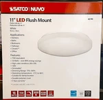 Satco 11" Led Flush Mount Ceiling Light, 16W, 3000K, 990LM (part # 62-745). Fixed Price $29.99.