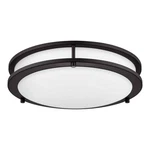 Hampton Bay Flaxmere 14 In. Transitional Oil Rubbed Bronze Flush Mount W/ Led. Fixed Price $49.99.