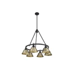 Golden Lighting Orwell 6-LIGHT Chandelier, Matte Black/aged Brass 3306-6BLK-AB. Fixed Price $499.99.
