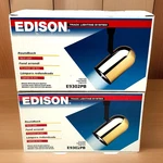 Vtg Edison E9302PB Track Lighting Set Of Brass With Black 1995 Nob. Fixed Price $27.68.