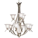 Kichler 2520 Dover 9 Light 28"W 2-TIER Chandelier Nickel. Fixed Price $574.97.