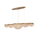 Eurofase Mondo 15-LIGHT Linear Chandelier, Antique Gold/clear 31831-017. Fixed Price $2288.00.