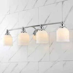 Jonathan Lydia 4-LIGHT Chrome Vanity Iron/frosted Glass Farmhouse. Fixed Price $89.95.