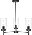 Vinluz Farmhouse Chandeliers Black 3 Lights With Clear Glass Shades Modern Style. Fixed Price $53.75.