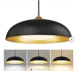 Kudos 15 Inch Large Led Pendant Light, Black And Gold Fixture. Fixed Price $69.00.