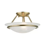 Livex Newburgh Light Semi-flush, Antique Brass/white Alabaster 4823-01. Fixed Price $149.96.