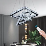 Diisunbihuo Modern Crystal Chandelier Dimmable Led Pendant Light Remote Square. Fixed Price $141.94.