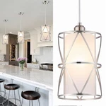 Modern Pendant Lights With Frosted Glass Brushed Nickel Fixtures. Fixed Price $73.41.