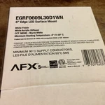 Afx EGRF0609L30D1WH Edge Led Disk Ceiling LIGHT,WHITE.6 Surface Mount. Fixed Price $15.00.