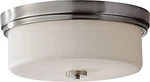 Feiss 3-LIGHT 15" Flush Mount Fixture Brushed Steel Frosted Glass 60W FM371BS. Fixed Price $27.00.