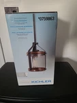 Kichler 1-LIGHT Clear Glass Pendant With Brushed Wood Accents. Fixed Price $50.00.