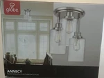 Globe Electric Annecy 3-LIGHT Brushed Steel Semi-flush Mount Ceiling. Fixed Price $37.99.
