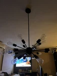 Electro Bp Vintage Metal Large Chandelier W/ 18 Lights Painted Finish. Fixed Price $35.00.