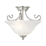 Livex Lighting 6121 Nickel Coronado 2-LIGHT Semi-flush Ceiling Fixture. Fixed Price $175.96.