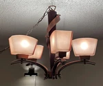 Kenroy Lighting Oslo 5 Chandelier Burnished Copper W/ Black Cherry Wood. Fixed Price $349.95.