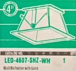 Elite Lighting 4" Square Recessed Down White Wall Reflector LED-4607-SHZ. Fixed Price $9.00.