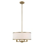 Livex Park Ridge 4 Light Pendant Chandelier, Antique Brass 62615-01. Fixed Price $427.96.