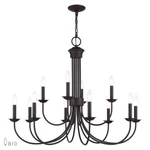 Livex Estate 12LT Large 2-TIER Chandelier, Bronze 42680-07. Fixed Price $641.96.