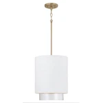 Capital Lighting Weller 1LT Pendant, Matte Brass/white/clear Seeded - 353011RE. Fixed Price $330.00.